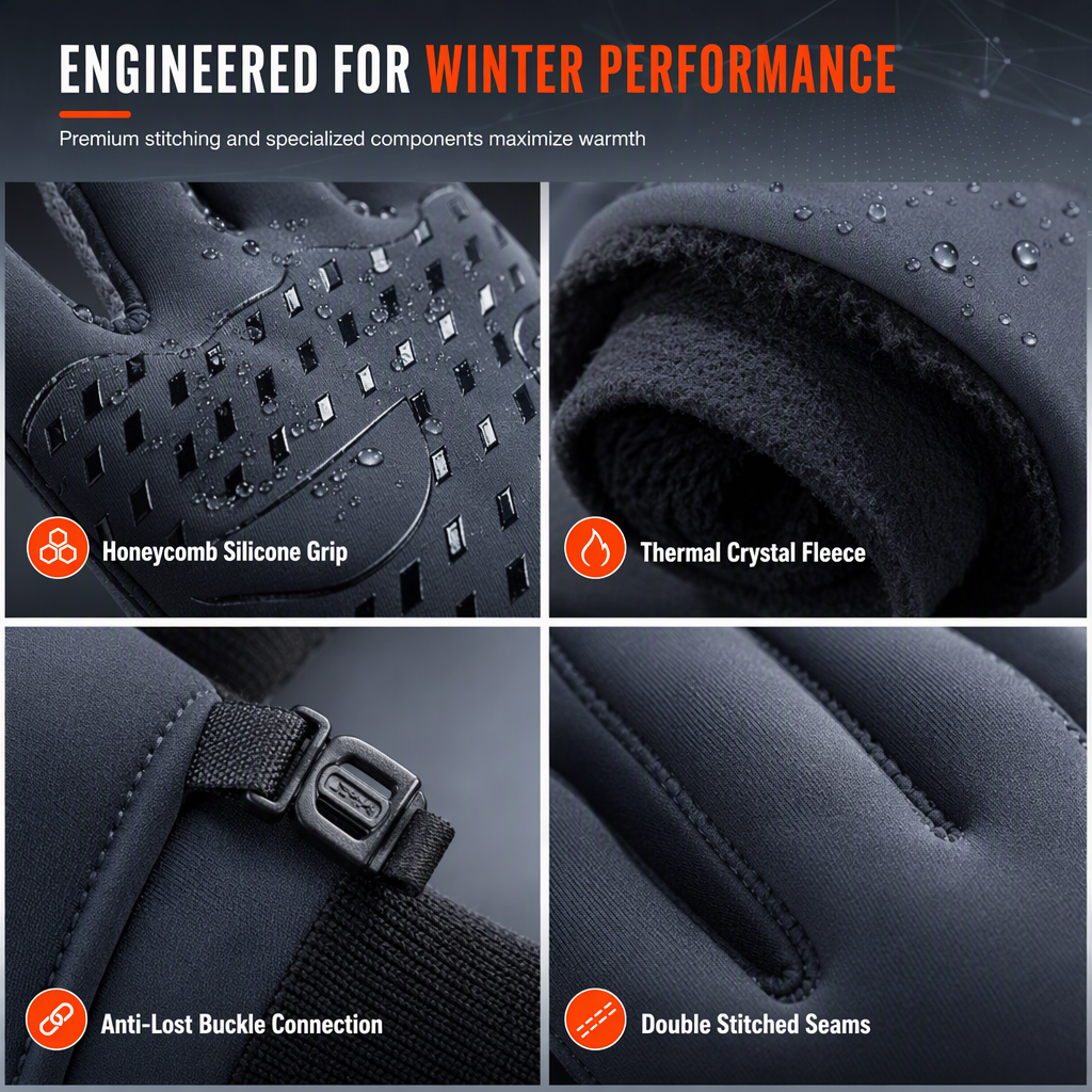 Winter-Fahrradhandschuhe – Nahaufnahme