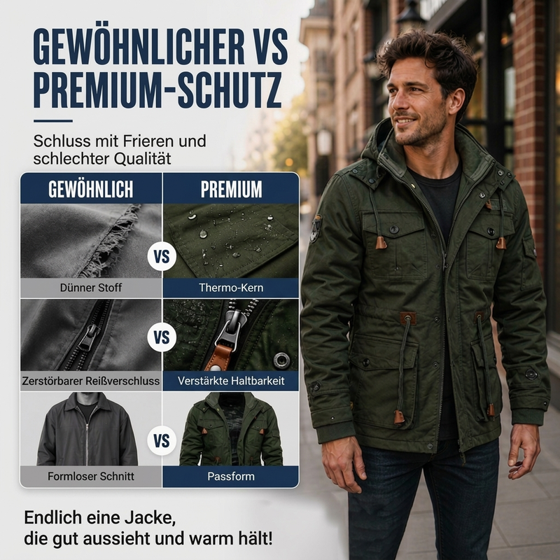 📢Gratis Versand! Solange der Vorrat reicht!📢 Wärmende Winterjacke für Herren mit abnehmbarer Kapuze