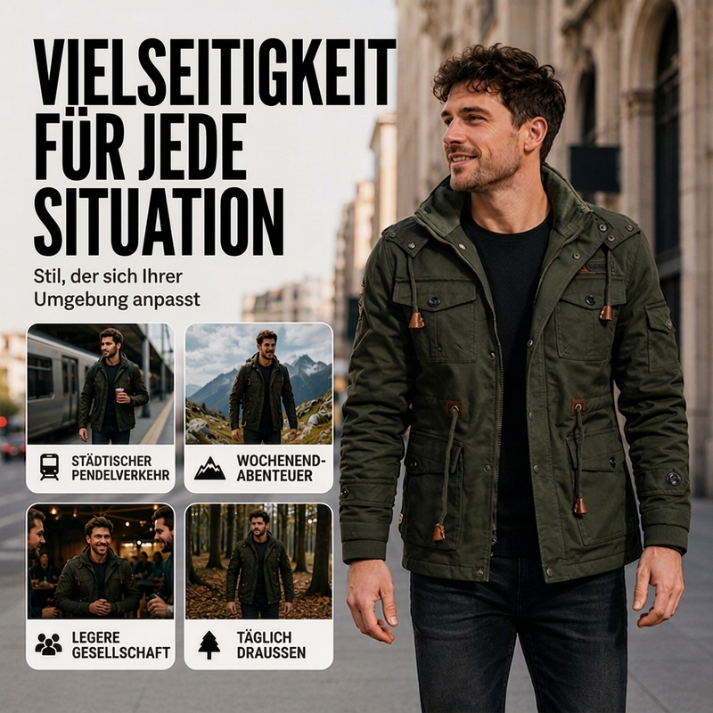📢Gratis Versand! Solange der Vorrat reicht!📢 Wärmende Winterjacke für Herren mit abnehmbarer Kapuze