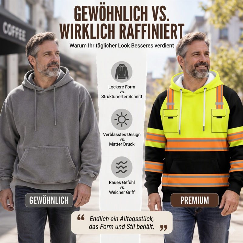 🎁Neu eingetroffen!🎁 Bedrucktes Herren-Hoodie mit hochsichtbarem Design