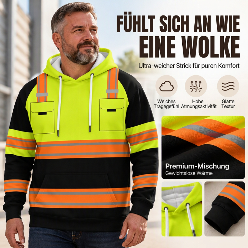 🎁Neu eingetroffen!🎁 Bedrucktes Herren-Hoodie mit hochsichtbarem Design