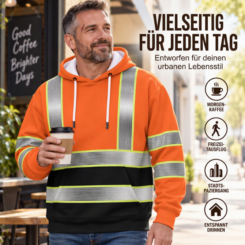 🎁Neu eingetroffen!🎁 Bedrucktes Herren-Hoodie mit hochsichtbarem Design
