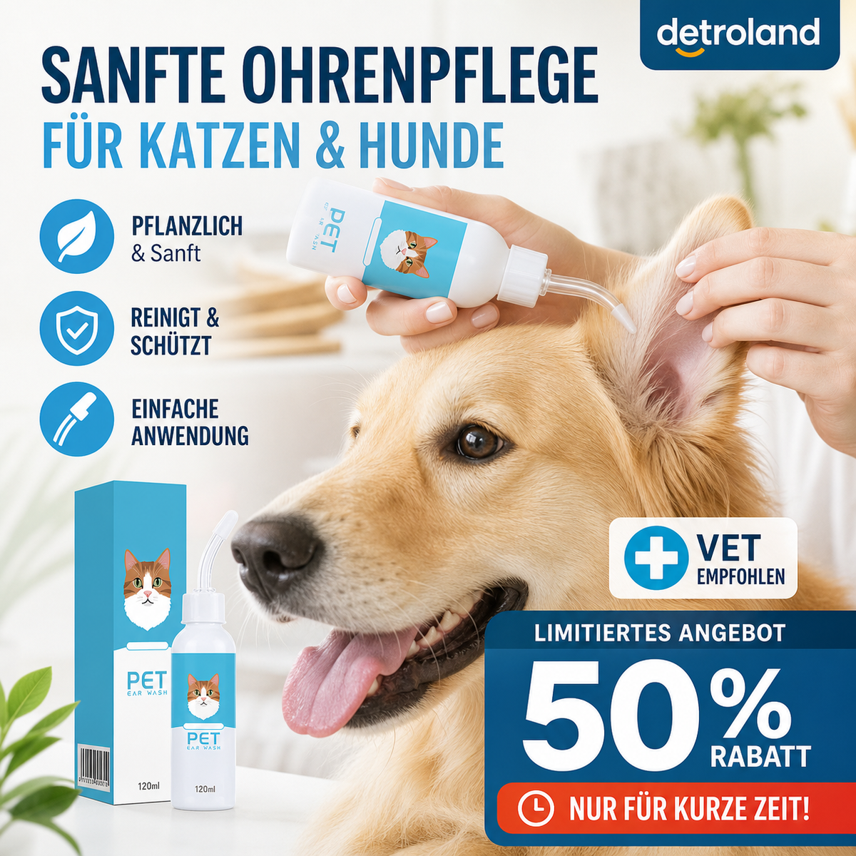 🐶🐱 Ohrenreiniger | Lindert Juckreiz bei Hunden & Katzen 👂