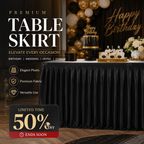 🔥 Bis zu 40 % RABATT – ✨ Plissierte Tischverkleidung für Events | 3 Größen & 11 Farben