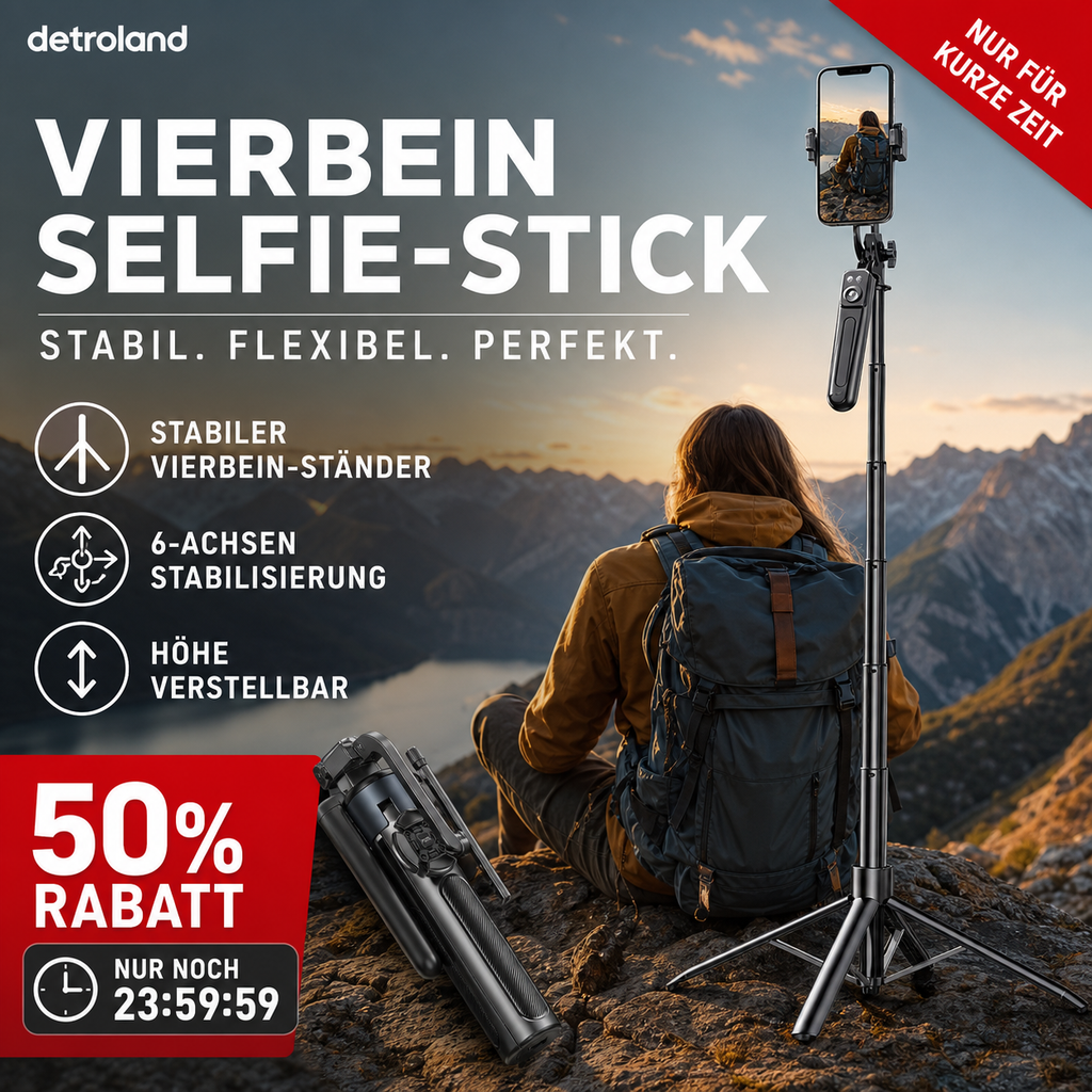 📱 4-beiniger Selfie-Stick & Smartphone-Stativ | 28–180 cm