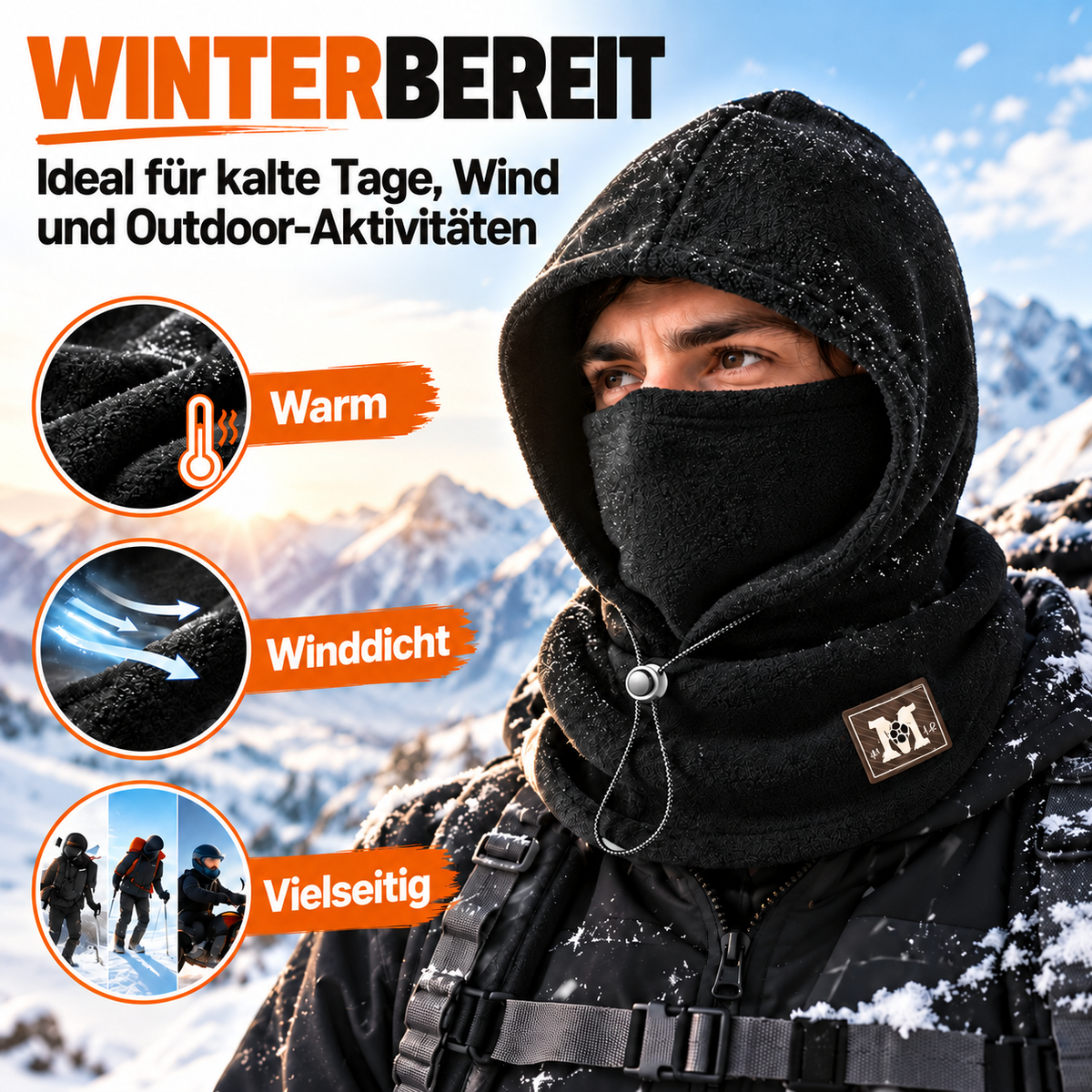 Winter-Fleece-Sturmhaube für kalte Tage, Wind und Outdoor-Aktivitäten